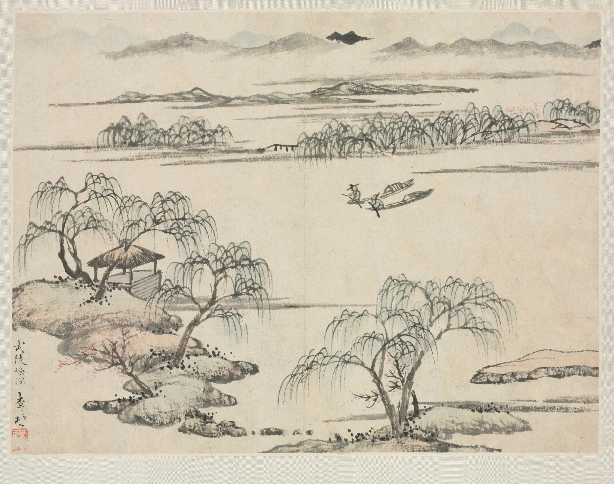 Landscape Album in Various Styles: The Stream of Wuling, detail