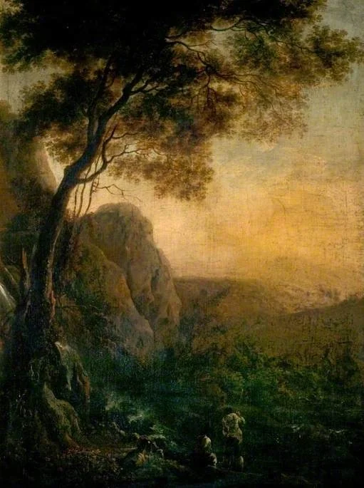 Landscape with a Waterfall, detail