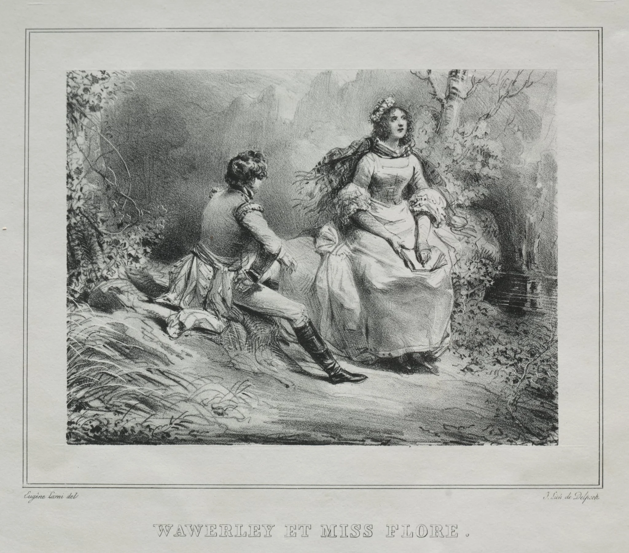 Picturesque Views of Scotland: Waverly and Miss Flora, detail