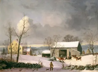 Winter in the Country, by George Henry Durrie, oil, 1858