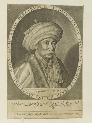 Husayn `Ali Beg, by Aegidius Sadeler II, 1605