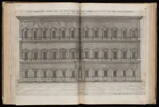 Palazzo Farnese, by Nicolas Beatrizet, ink, 1549