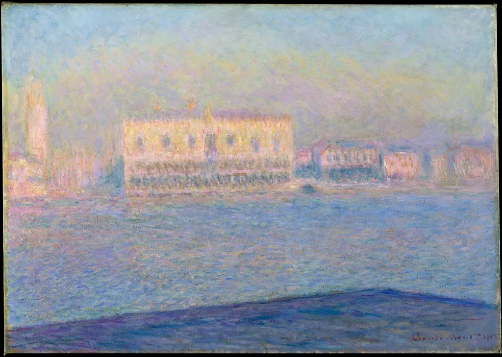 The Doge's Palace Seen from San Giorgio Maggiore, by Claude Monet, oil, 1908
