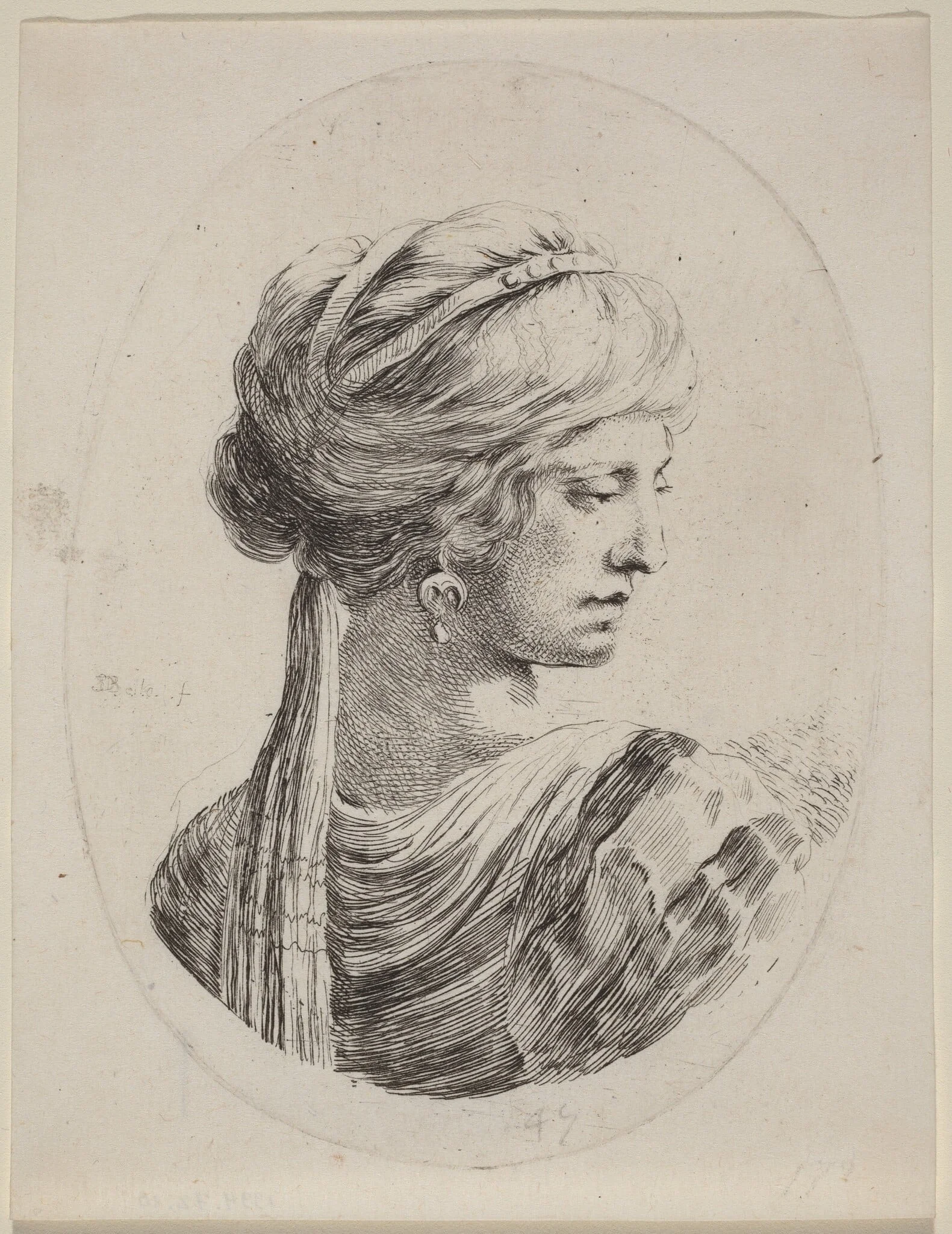 Sultaness in a Veiled Turban, Seen from Behind, detail