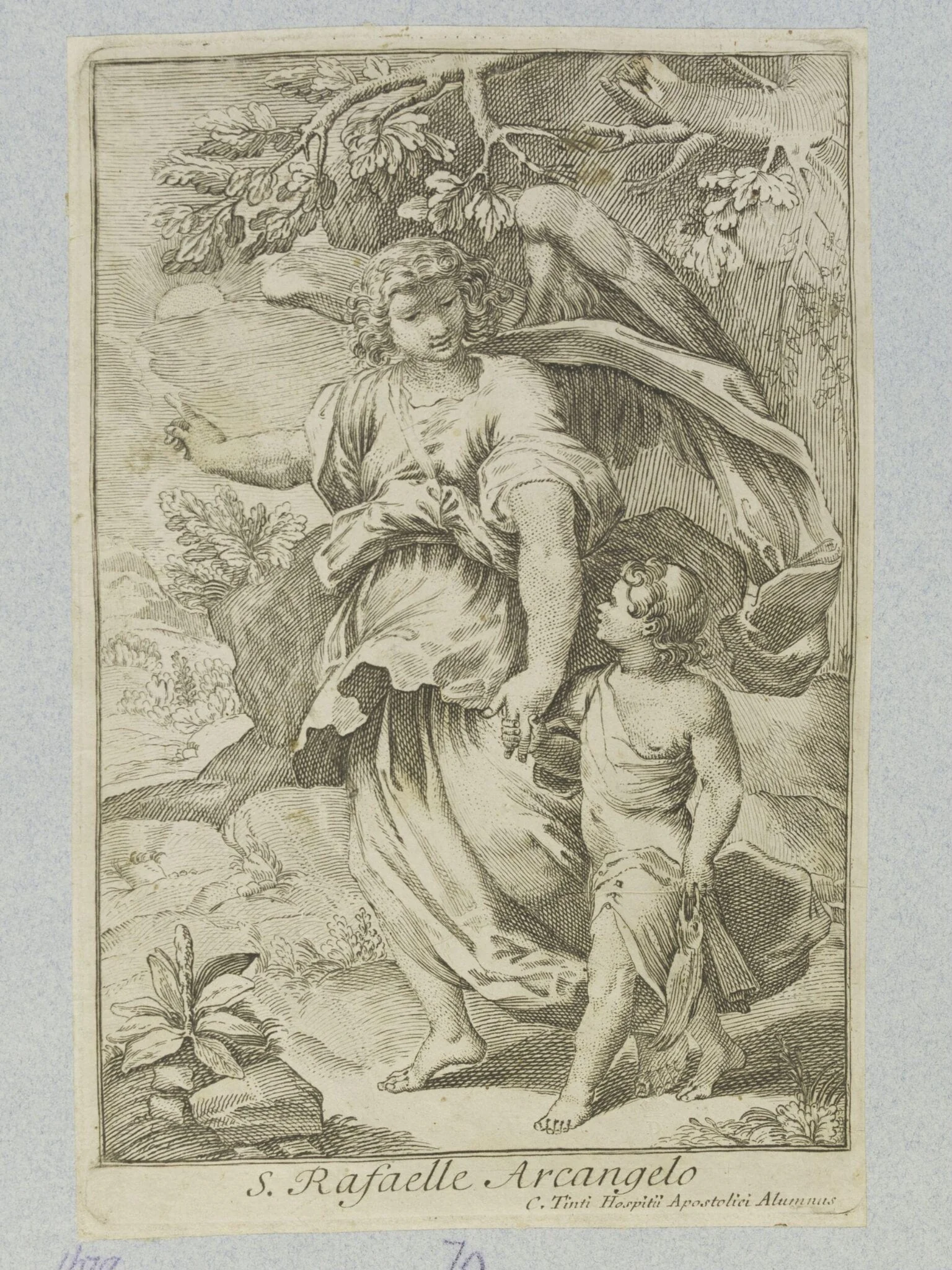 Raphael conducting Tobias, detail