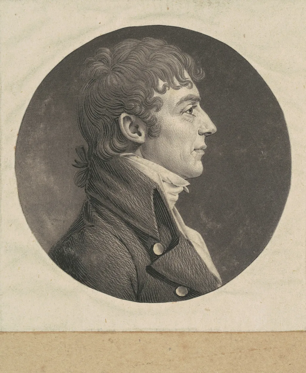 Unidentified Man, by Charles B. J. Févret de Saint-Mémin, ink, 1800