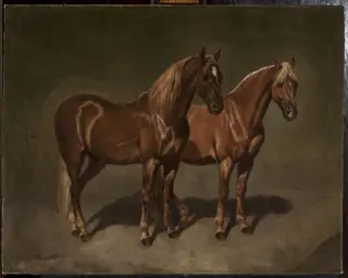 Two horses, by Józef Brodowski the Elder, oil, 1822