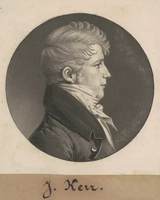 John Leeds Kerr, by Charles B. J. Févret de Saint-Mémin, ink, 1808