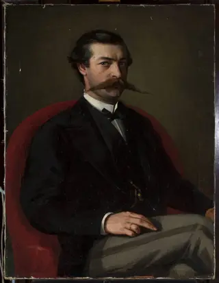 Portrait of a man, by Karol Miller, oil, 1870