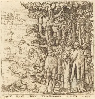 John the Baptist Testifies for Christ, by Léonard Gaultier, ink, 1578