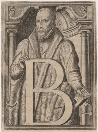 William Cecil, First Baron Burghley, by Frans Hogenberg, ink, 1565