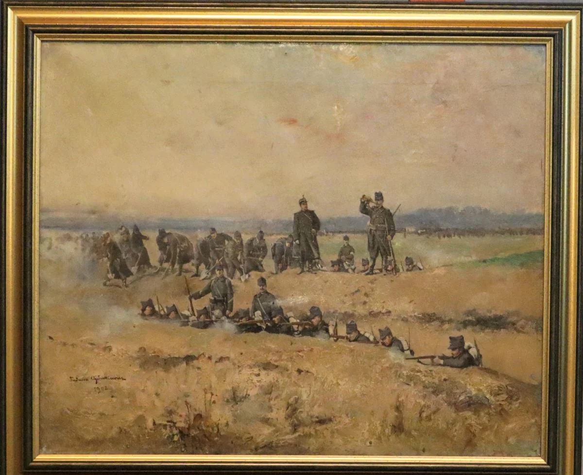 Soldați la instrucție, detail