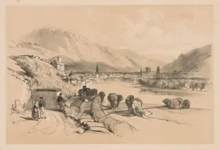 Sketches at Home and Abroad: General View of Trento, by James Duffield Harding, 1834