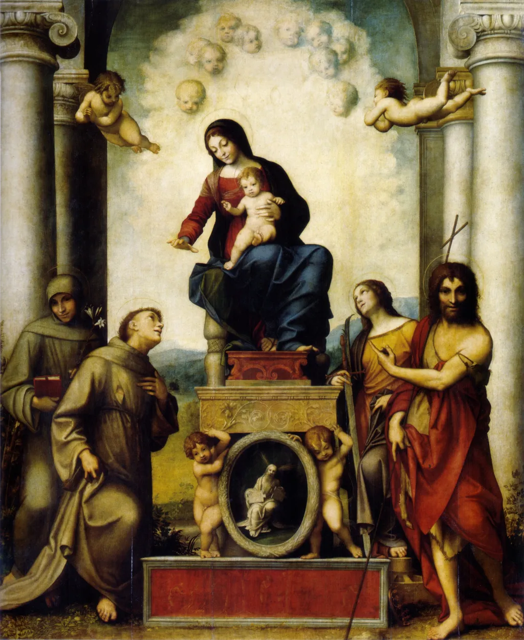 Madonna with St. Francis, by Correggio, oil, 1514