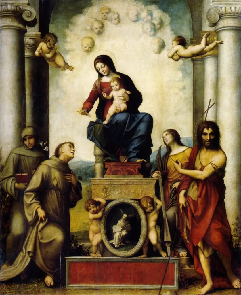 Madonna with St. Francis, by Correggio, oil, 1514