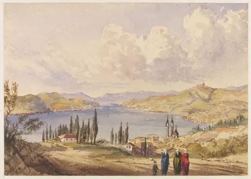Therapia Bosphorus, by Montagu Frederick O'Reilly, watercolor, 1854