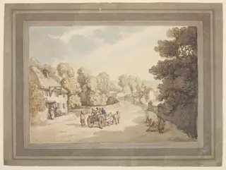Bridge at Knaresborough, by Thomas Rowlandson, watercolor, 1807