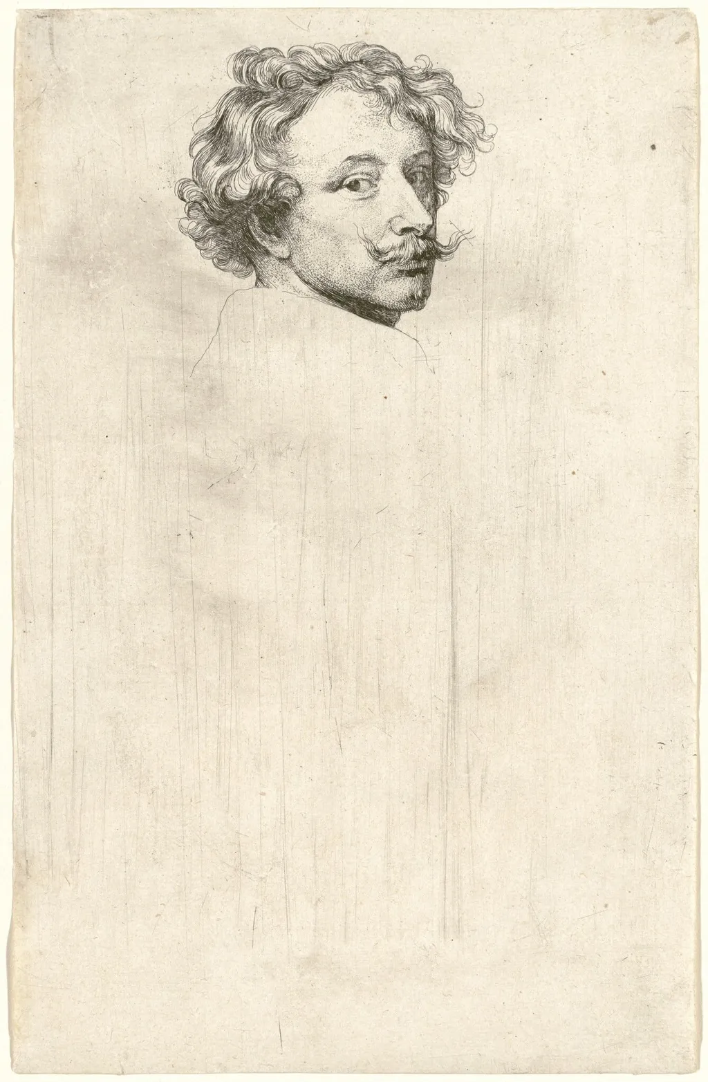 Self-Portrait, by Anthony van Dyck, ink, 1634