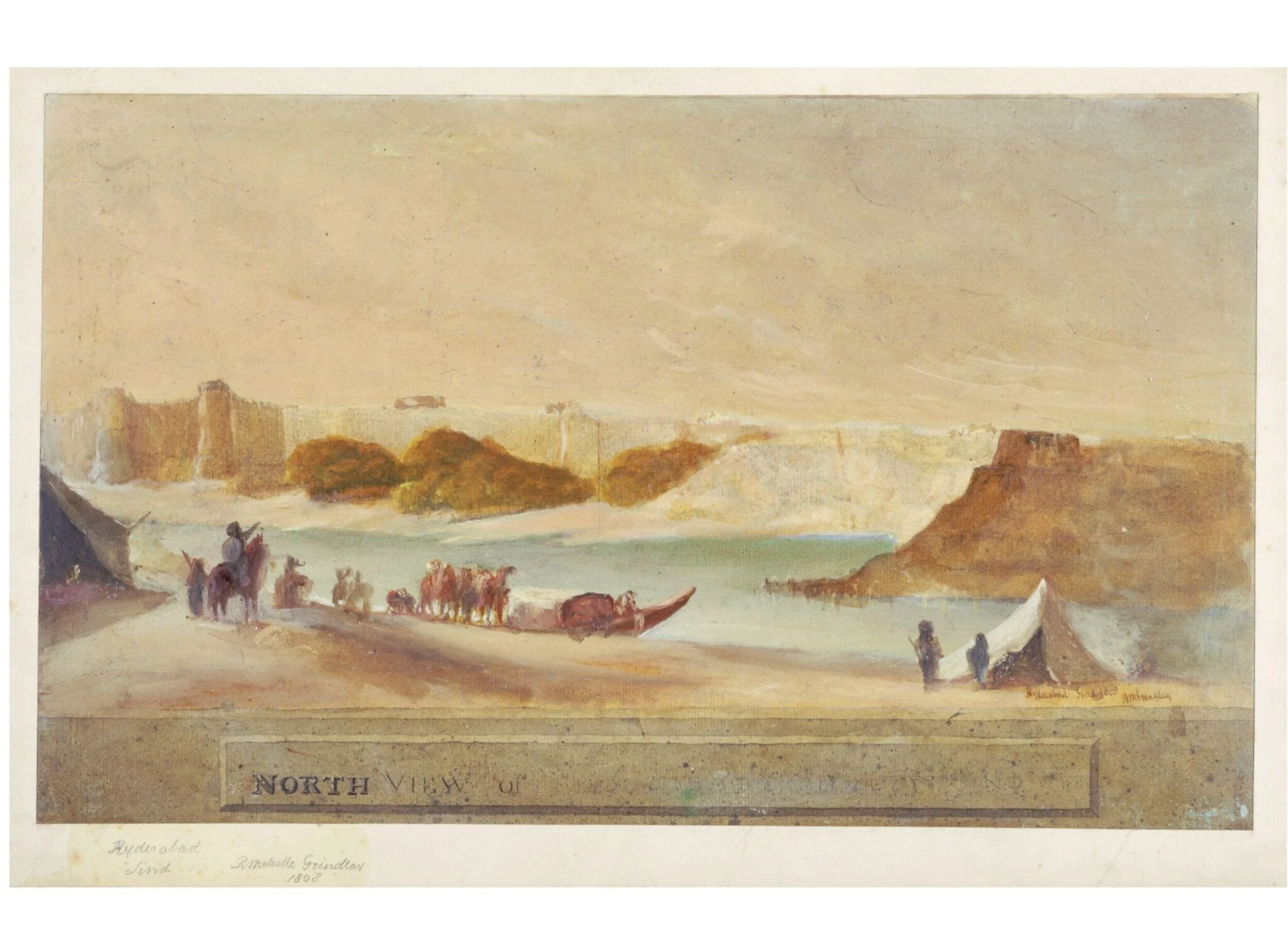 The Fort orf Hyderabad across the Indus River (Sind), detail