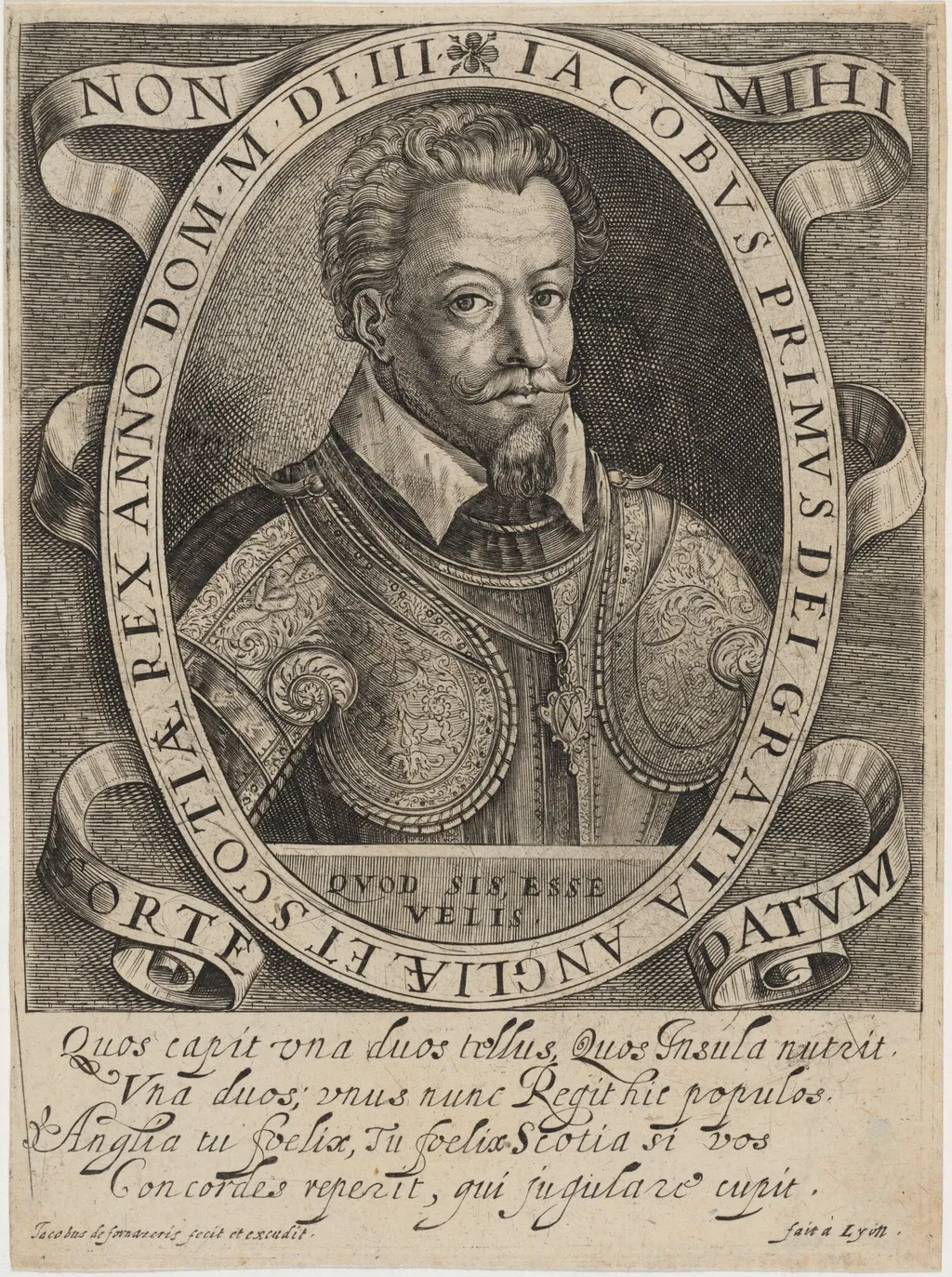 James I, by Jacques de Fornazeris, ink, 1584