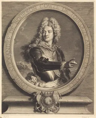 Louis-Alexandre de Bourdon, comte de Toulouse, by Pierre Drevet, ink, 1714