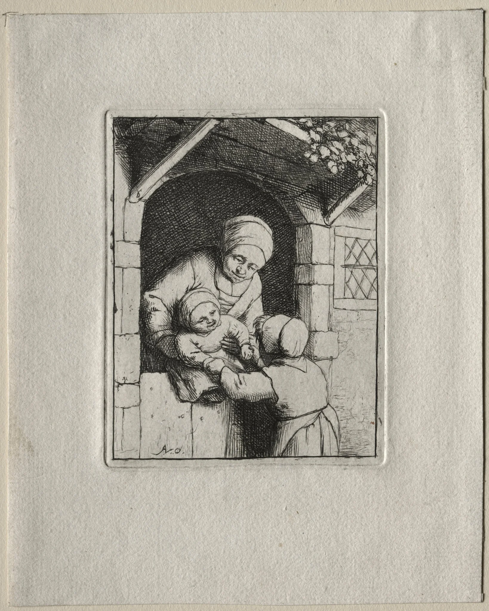 Mother and Two Children, detail