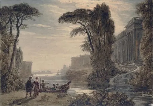 A Classical Composition, by Barret, watercolor, 1850