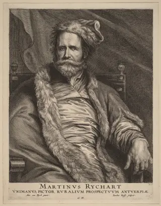 Martin Rijckaert, by Jacobus Neeffs, ink, 1634