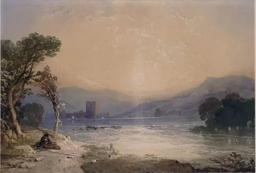Lochleven Castle, by Miles Richardson, watercolor, 1843