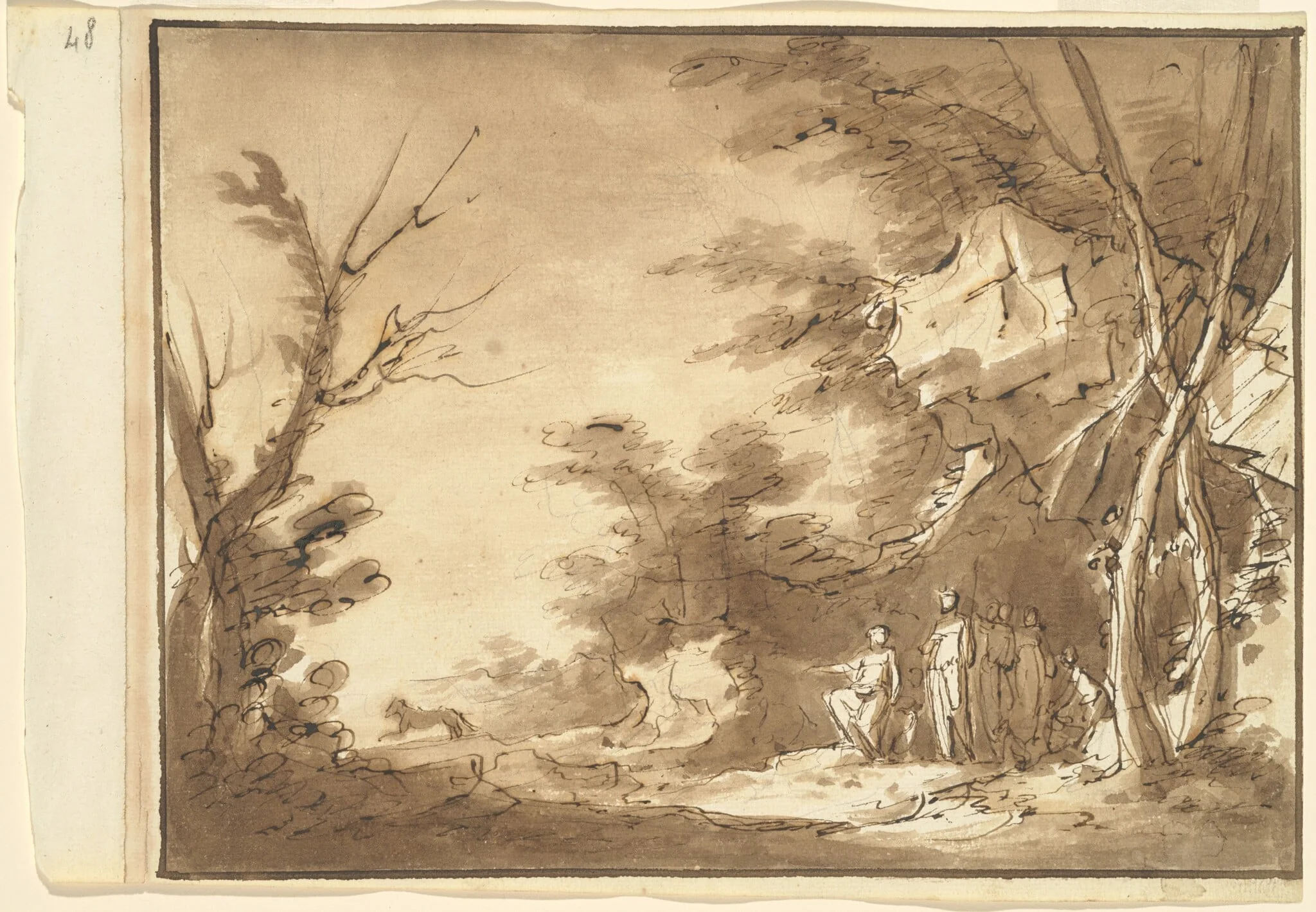 Diana and Her Companions in a Landscape, detail