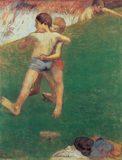 Young Wrestlers, detail