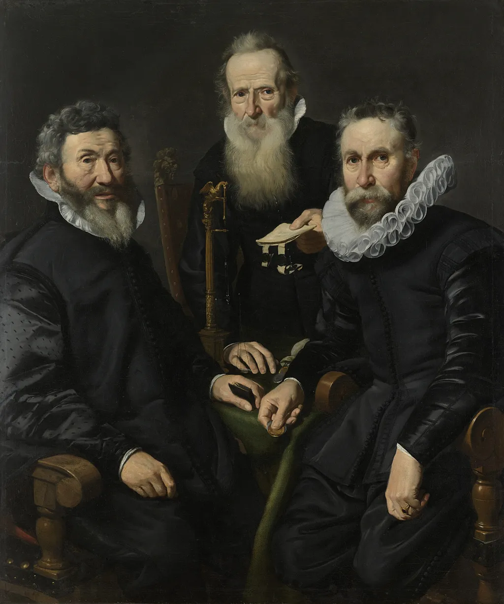 Group Portrait of an unidentified Board of Governors, by Thomas de Keyser, oil, 1627