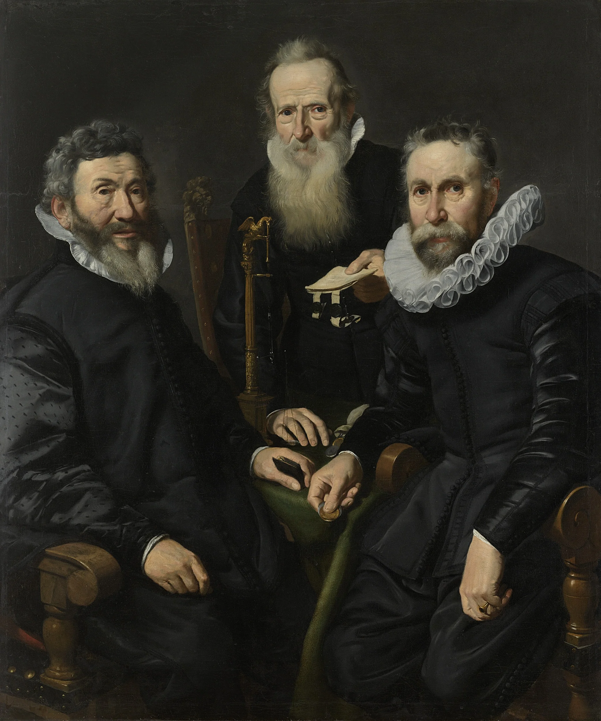 Group Portrait of an unidentified Board of Governors, detail