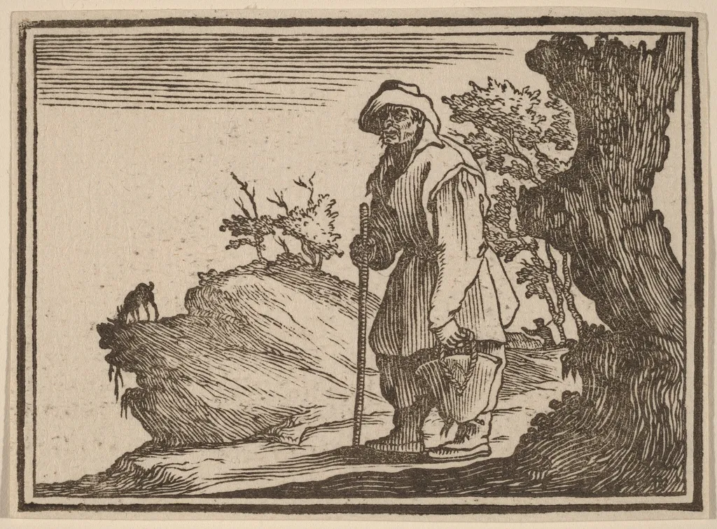 Peasant with Sack, by Edouard Eckman, ink, 1621