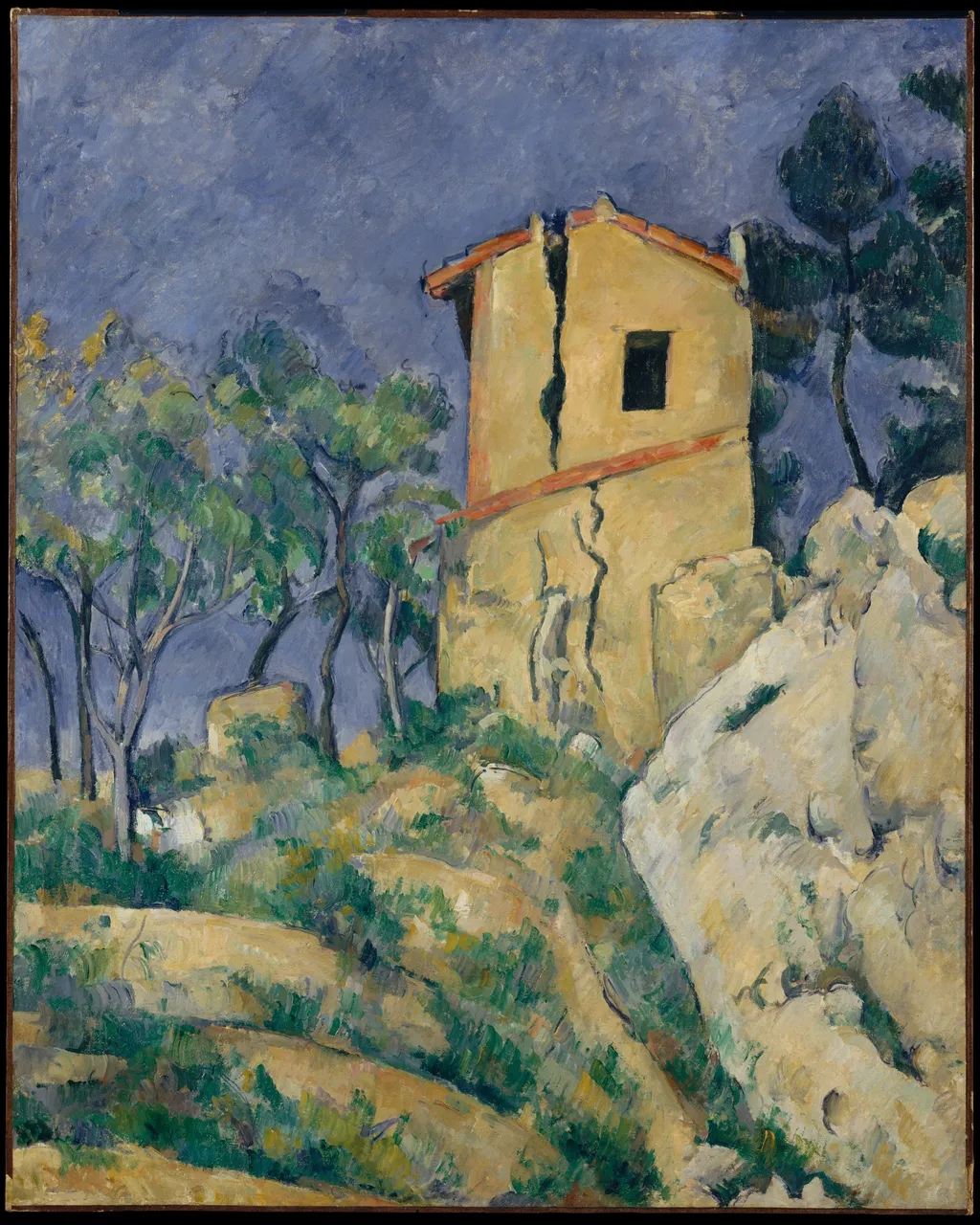 The House with the Cracked Walls, by Paul Cézanne, oil, 1896