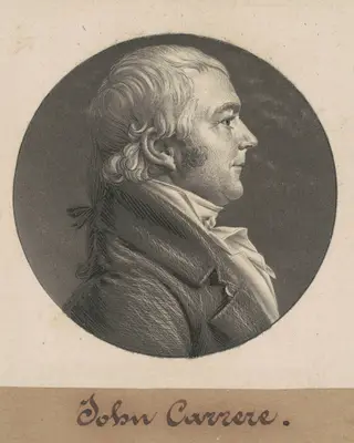 John Carrere, by Charles B. J. Févret de Saint-Mémin, ink, 1805