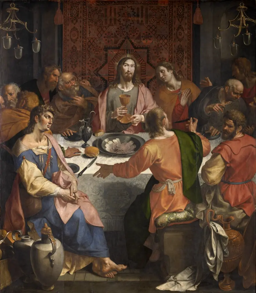 The Last Supper, by Ambrosius Francken I, oil, 1550