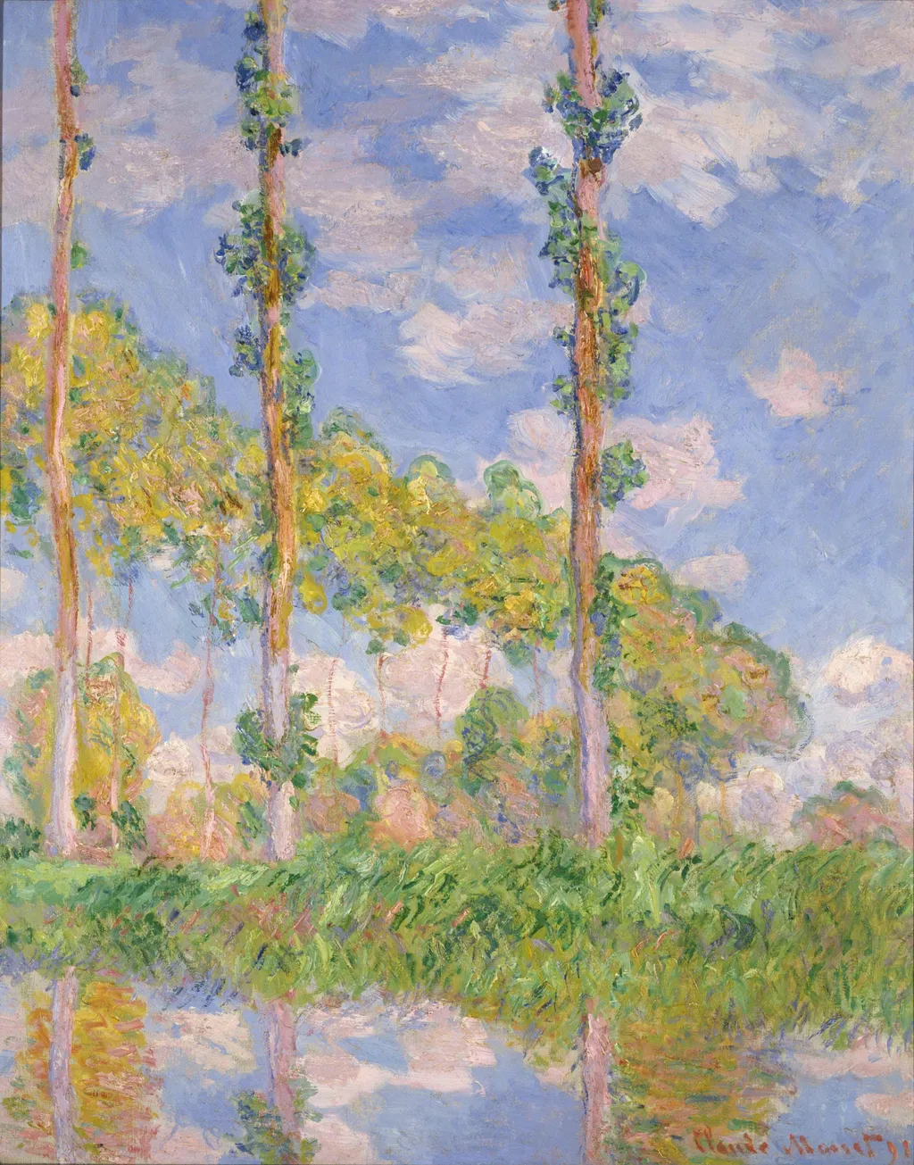 Poplars in the Sun, by Claude Monet, oil, 1896