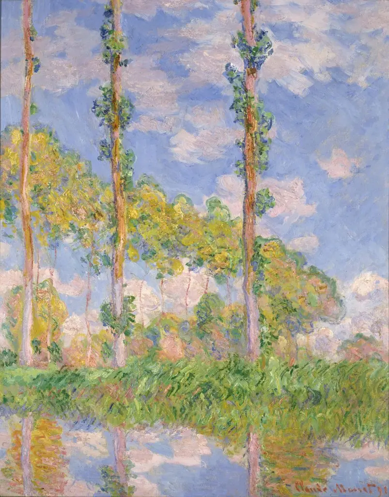 Poplars in the Sun, by Claude Monet, oil, 1896