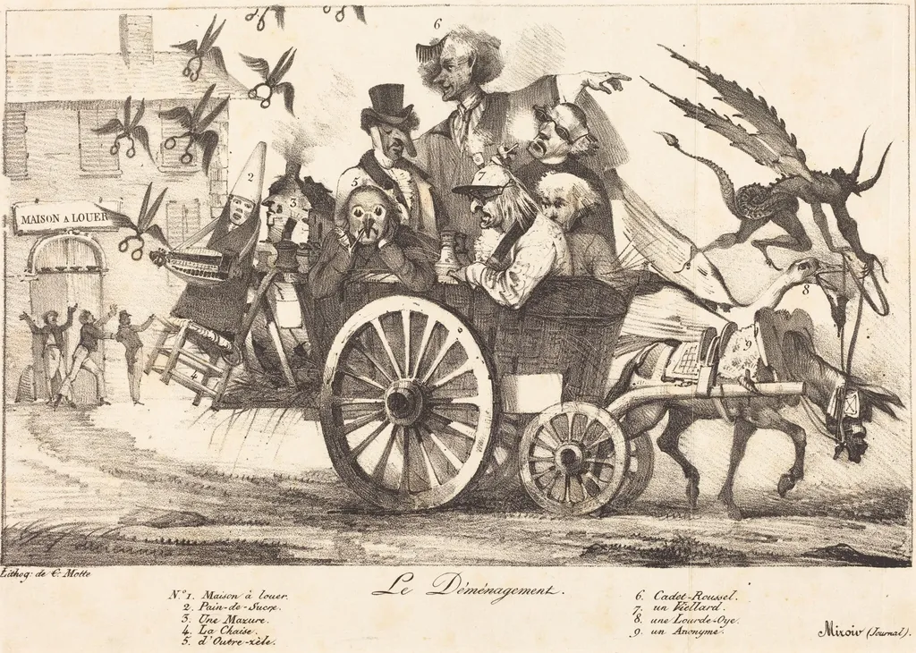Le Déménagement de la Censure, by Eugène Delacroix, ink, 1821