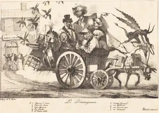 Le Déménagement de la Censure, by Eugène Delacroix, ink, 1821