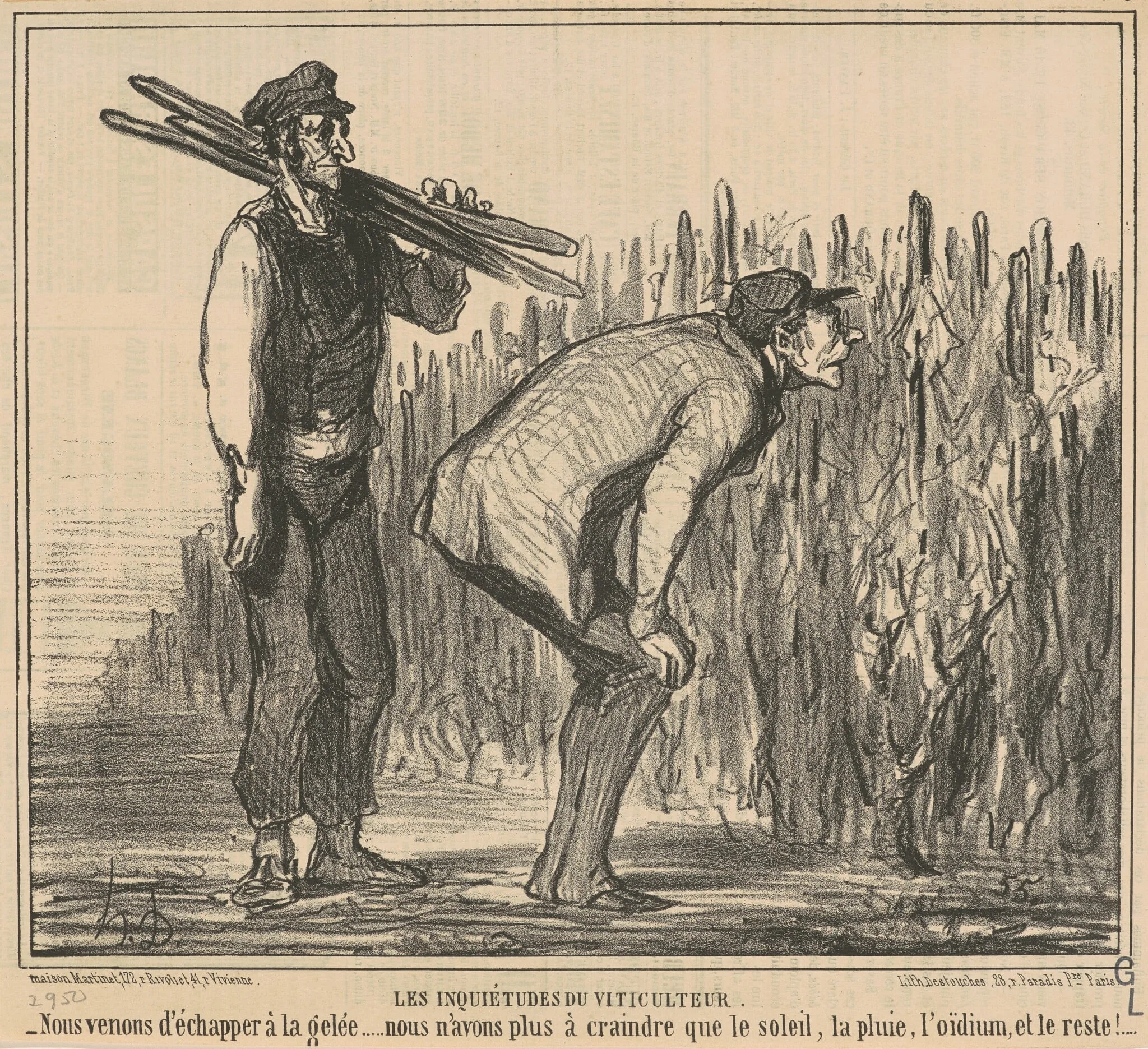 Les inqiétudes du viticulteur, detail