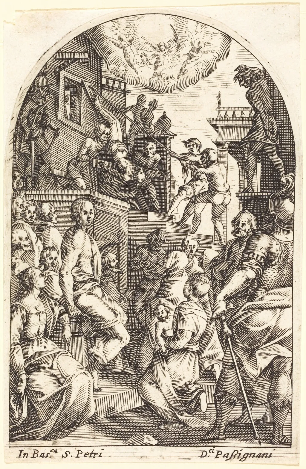 The Martyrdom of Saint Peter, by Jacques Callot, ink, 1610