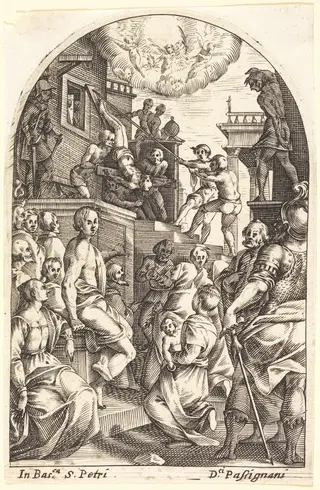 The Martyrdom of Saint Peter, by Jacques Callot, ink, 1610