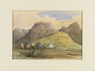 Ain-Jiddy./Engaddi, by R. Aulick, watercolor, 1848
