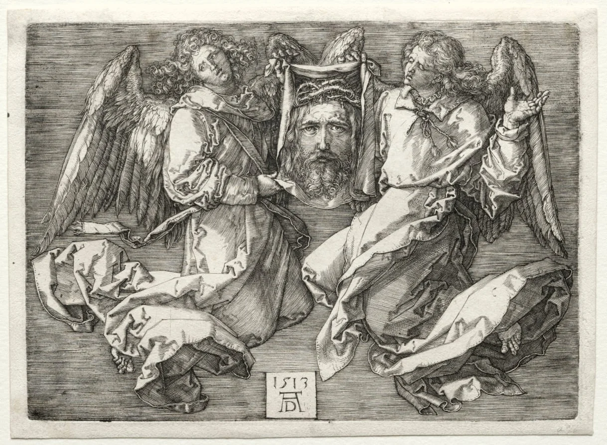 Sudarium Displayed by Two Angels, detail