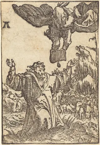 Annunciation to Joachim, by Albrecht Altdorfer, ink, 1513