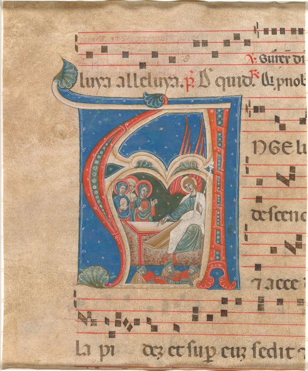 The Three Holy Women at the Tomb, by First Master of the Cortona Antiphonaries, 1262