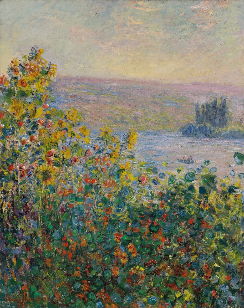 Flower Beds at Vétheuil, by Claude Monet, oil, 1891