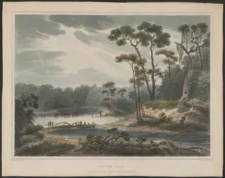 Oyster Cove, by John Hill, watercolor, 1820